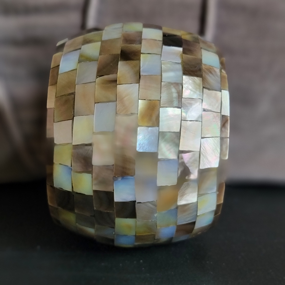 Tasha wood with inlay bangle bracelet